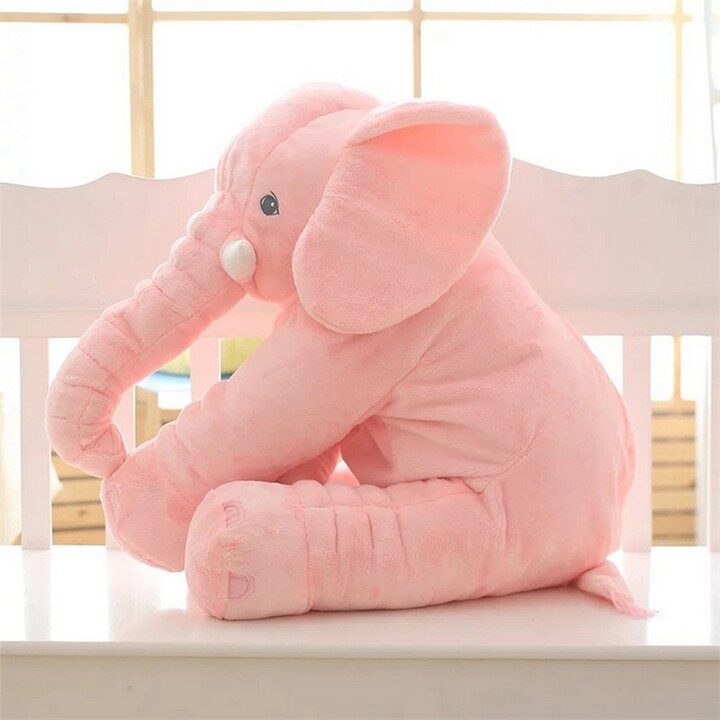 Large Elephant Plush Toy For Babies - Pink