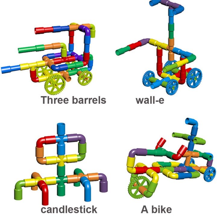 Water Pipe Building Blocks with Wheels
